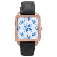 Dutch Star Snowflake Holland Rose Gold Leather Watch 