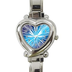 Color Blue Background Structure Heart Italian Charm Watch by Alisyart