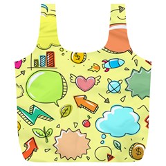 Cute Sketch Child Graphic Funny Full Print Recycle Bag (xl)