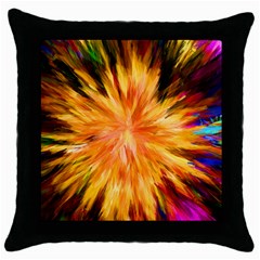 Color Background Structure Lines Rainbow Paint Throw Pillow Case (black) by Alisyart