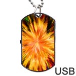 Color Background Structure Lines Rainbow Paint Dog Tag USB Flash (Two Sides) Front