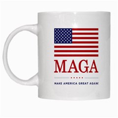 Maga Make America Great Again With Usa Flag White Mugs by snek