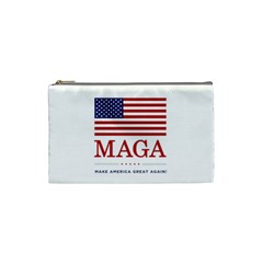 Maga Make America Great Again With Usa Flag Cosmetic Bag (small) by snek