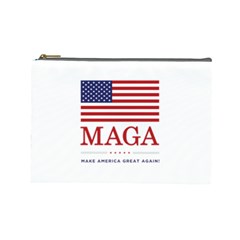 Maga Make America Great Again With Usa Flag Cosmetic Bag (large) by snek