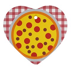 Pizza Table Pepperoni Sausage Heart Ornament (two Sides) by Pakrebo