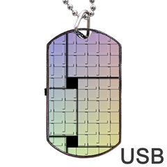 Construction Rectangle Steel Metal Dog Tag Usb Flash (two Sides)