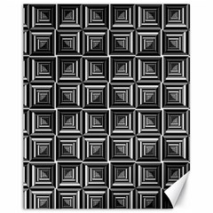 Pattern Op Art Black White Grey Canvas 11  X 14  by Pakrebo