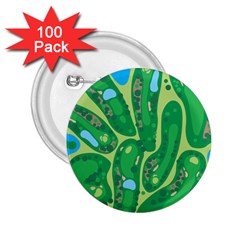 Golf Course Par Golf Course Green 2 25  Buttons (100 Pack)  by Pakrebo