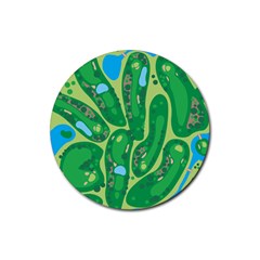 Golf Course Par Golf Course Green Rubber Coaster (round)  by Pakrebo