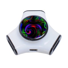 Swirl Background Design Colorful 3-port Usb Hub