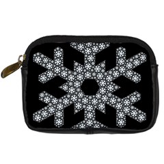 Snowflake Abstract Pattern Shape Digital Camera Leather Case by Pakrebo