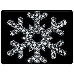 Snowflake Abstract Pattern Shape Double Sided Fleece Blanket (large)  by Pakrebo