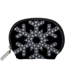 Snowflake Abstract Pattern Shape Accessory Pouch (small) by Pakrebo