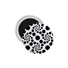 Dot Dots Round Black And White 1 75  Magnets by Pakrebo