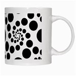 Dot Dots Round Black And White White Mugs Right