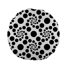 Dot Dots Round Black And White Standard 15  Premium Flano Round Cushions by Pakrebo