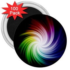 Rainbow Swirl Twirl 3  Magnets (100 Pack) by Pakrebo