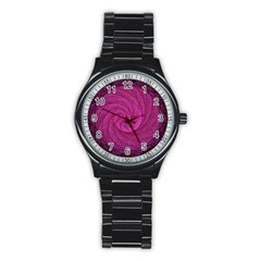 Background Scrapbooking Abstract Stainless Steel Round Watch by Pakrebo