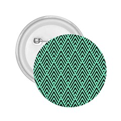 Chevron Pattern Black Mint Green 2.25  Buttons