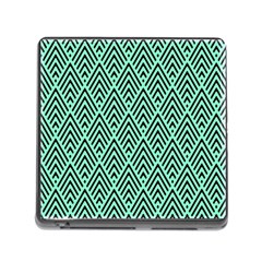 Chevron Pattern Black Mint Green Memory Card Reader (Square 5 Slot)