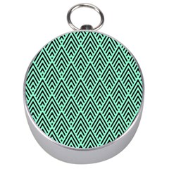 Chevron Pattern Black Mint Green Silver Compasses