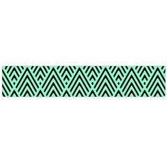 Chevron Pattern Black Mint Green Large Flano Scarf 