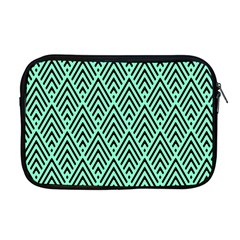 Chevron Pattern Black Mint Green Apple MacBook Pro 17  Zipper Case