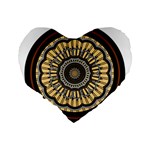 Mandala Pattern Round Ethnic Standard 16  Premium Flano Heart Shape Cushions Back