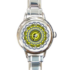 Mandala Pattern Round Ethnic Round Italian Charm Watch