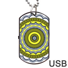 Mandala Pattern Round Ethnic Dog Tag USB Flash (One Side)