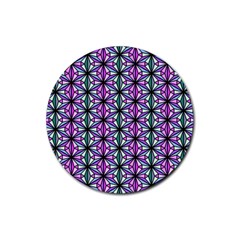 Geometric Patterns Triangle Rubber Coaster (round) 