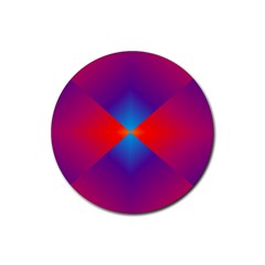 Geometric Blue Violet Red Gradient Rubber Round Coaster (4 Pack)  by Alisyart