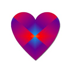 Geometric Blue Violet Red Gradient Heart Magnet by Alisyart