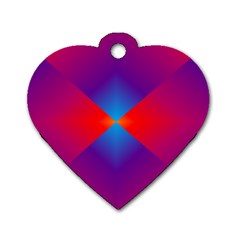 Geometric Blue Violet Red Gradient Dog Tag Heart (two Sides)