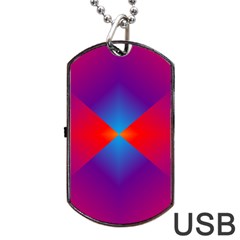 Geometric Blue Violet Red Gradient Dog Tag Usb Flash (one Side)