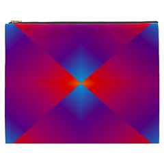 Geometric Blue Violet Red Gradient Cosmetic Bag (xxxl)