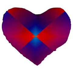 Geometric Blue Violet Red Gradient Large 19  Premium Heart Shape Cushions by Alisyart