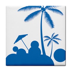 Fresh Blue Coconut Tree Tile Coasters