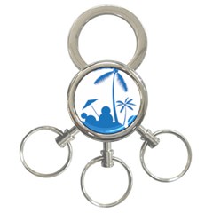 Fresh Blue Coconut Tree 3-ring Key Chains by Alisyart