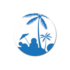 Fresh Blue Coconut Tree Magnet 3  (round) by Alisyart
