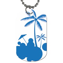 Fresh Blue Coconut Tree Dog Tag (two Sides)