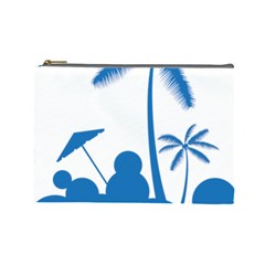 Fresh Blue Coconut Tree Cosmetic Bag (large) by Alisyart