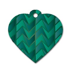 Geometric Background Dog Tag Heart (two Sides)