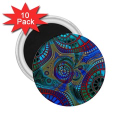 Fractal Abstract Line Wave Unique 2 25  Magnets (10 Pack)  by Alisyart