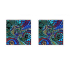 Fractal Abstract Line Wave Unique Cufflinks (square) by Alisyart