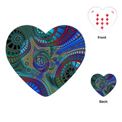 Fractal Abstract Line Wave Unique Playing Cards (heart)