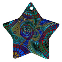 Fractal Abstract Line Wave Unique Star Ornament (two Sides)
