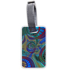 Fractal Abstract Line Wave Unique Luggage Tags (one Side) 