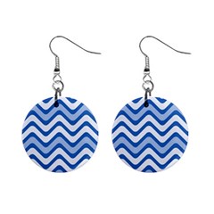 Waves Wavy Lines Pattern Mini Button Earrings