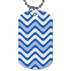 Waves Wavy Lines Pattern Dog Tag (one Side) by Alisyart